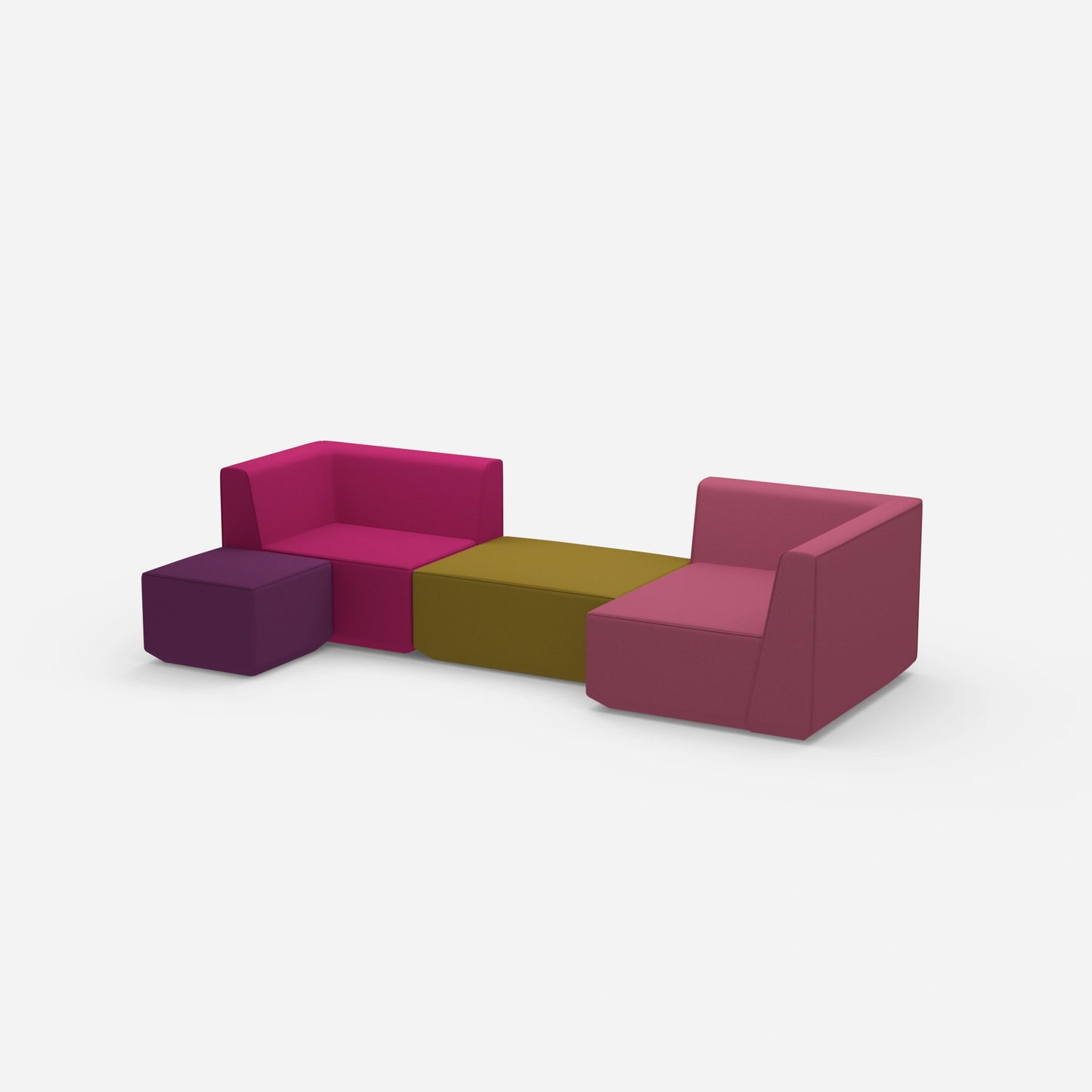 Canapé panoramique modulaire vu de côté