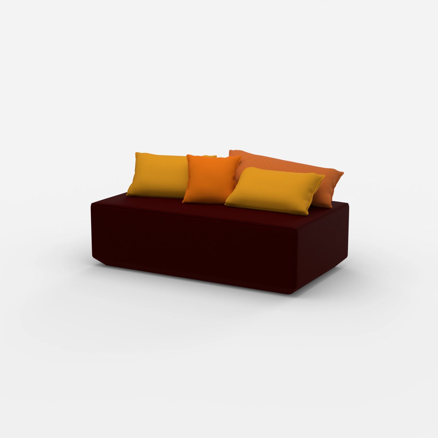 Modularer Sitzpouf von der Seite