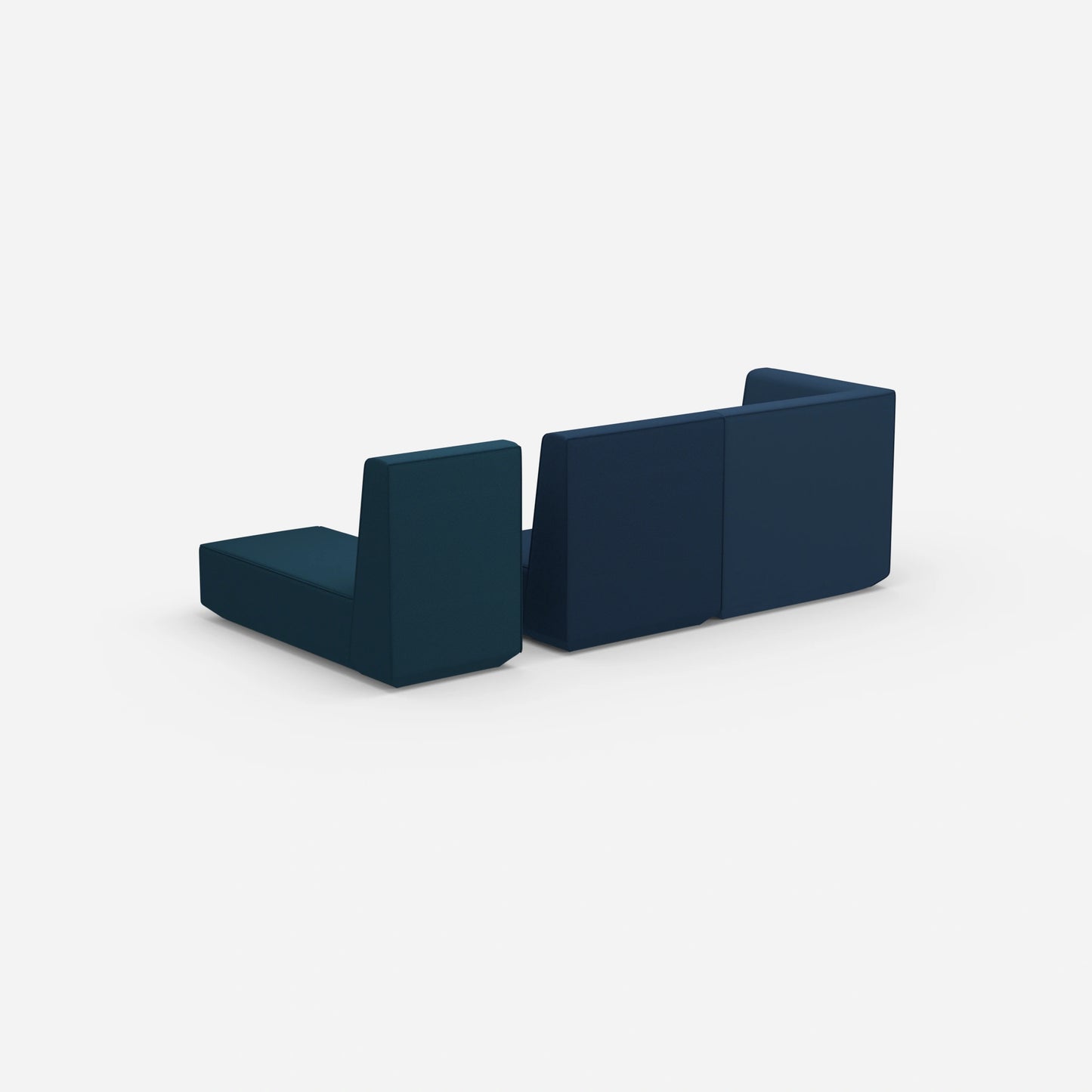 Modulares 2er Sofa mit Recamiere von hinten