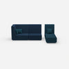 Modulares 2er Sofa mit Recamiere von vorne