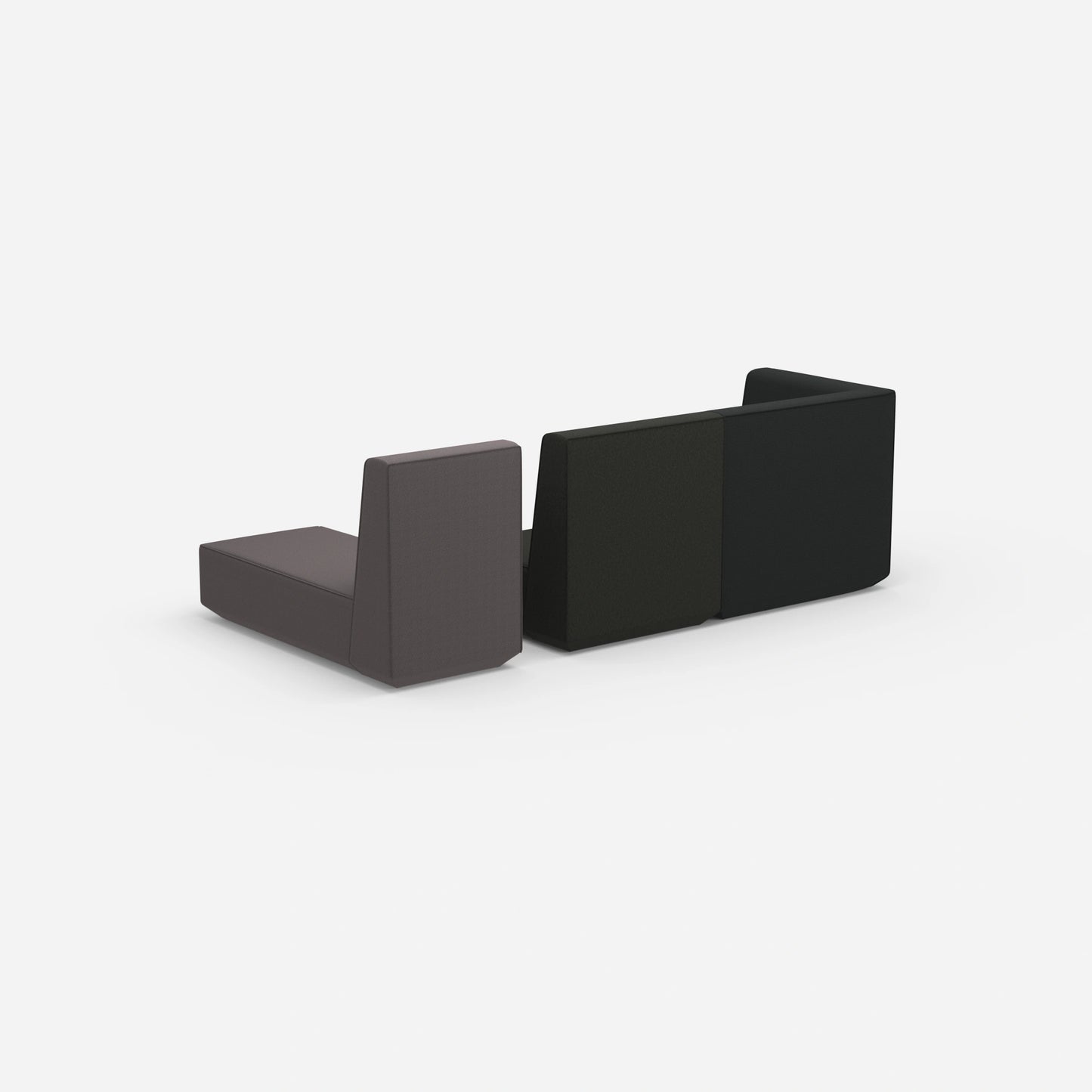 Modulares 2er Sofa mit Recamiere von hinten