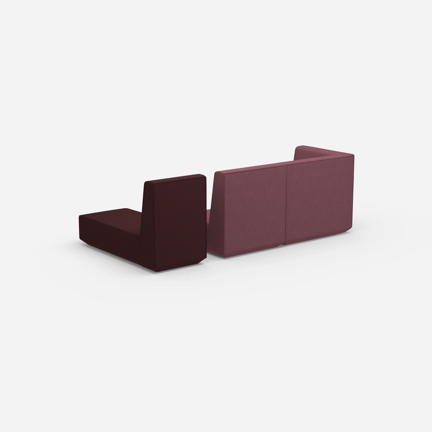 Modulares 2er Sofa mit Recamiere von hinten