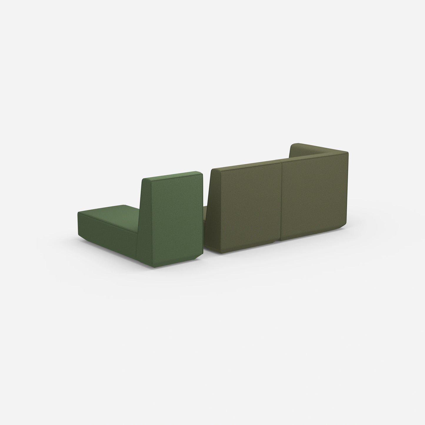 Modulares 2er Sofa mit Recamiere von hinten