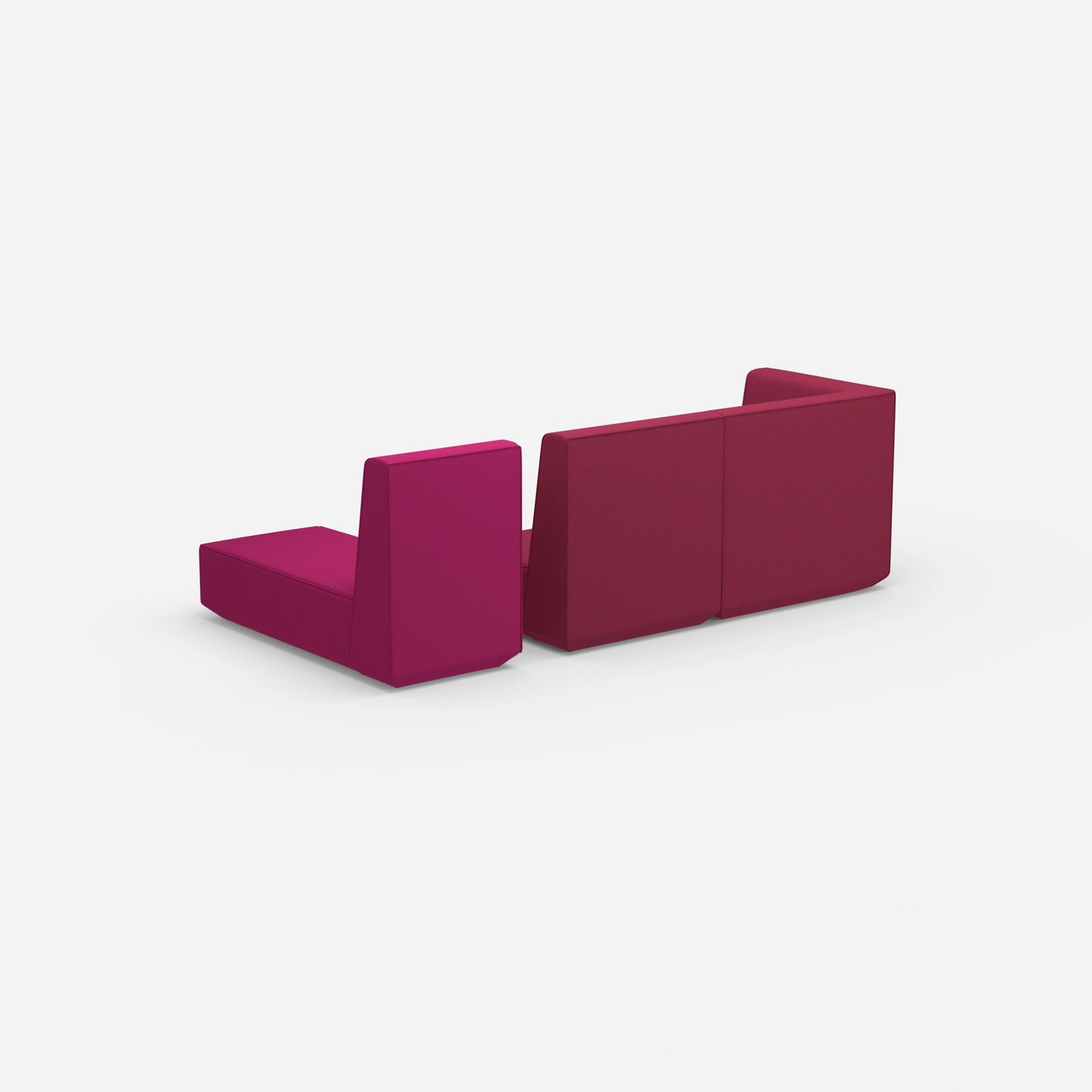 Modulares 2er Sofa mit Recamiere von hinten
