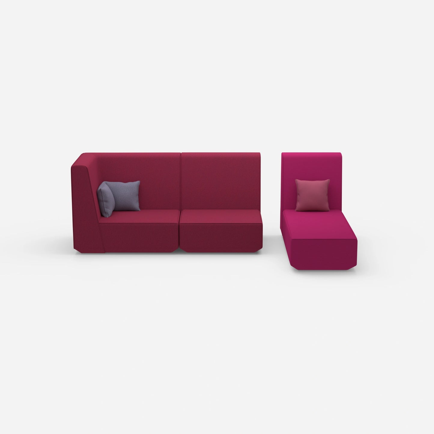 Modulares 2er Sofa mit Recamiere von vorne