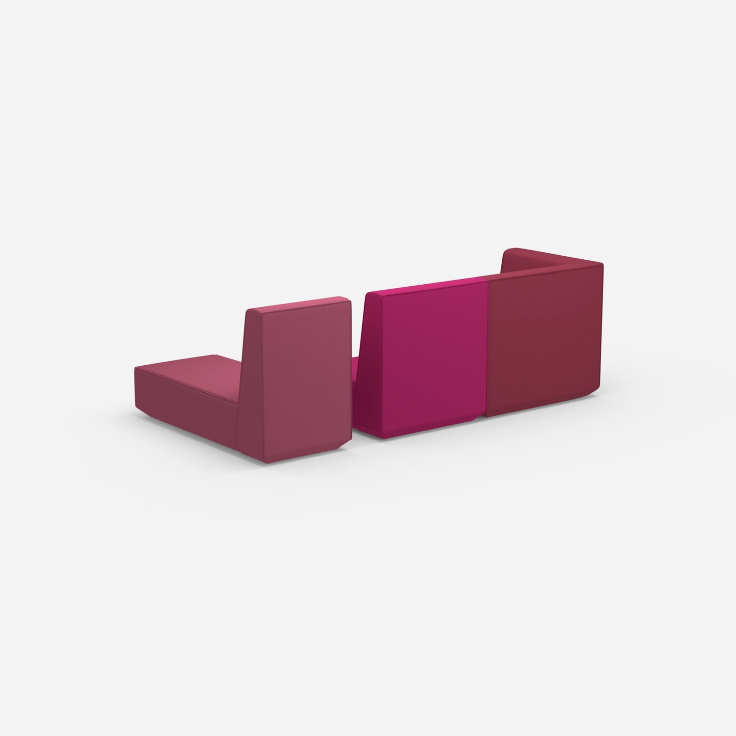 Modulares 2er Sofa mit Recamiere von hinten