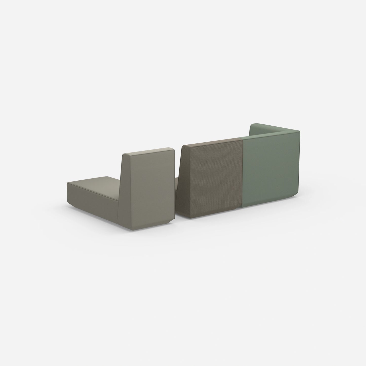 Modulares 2er Sofa mit Recamiere von hinten