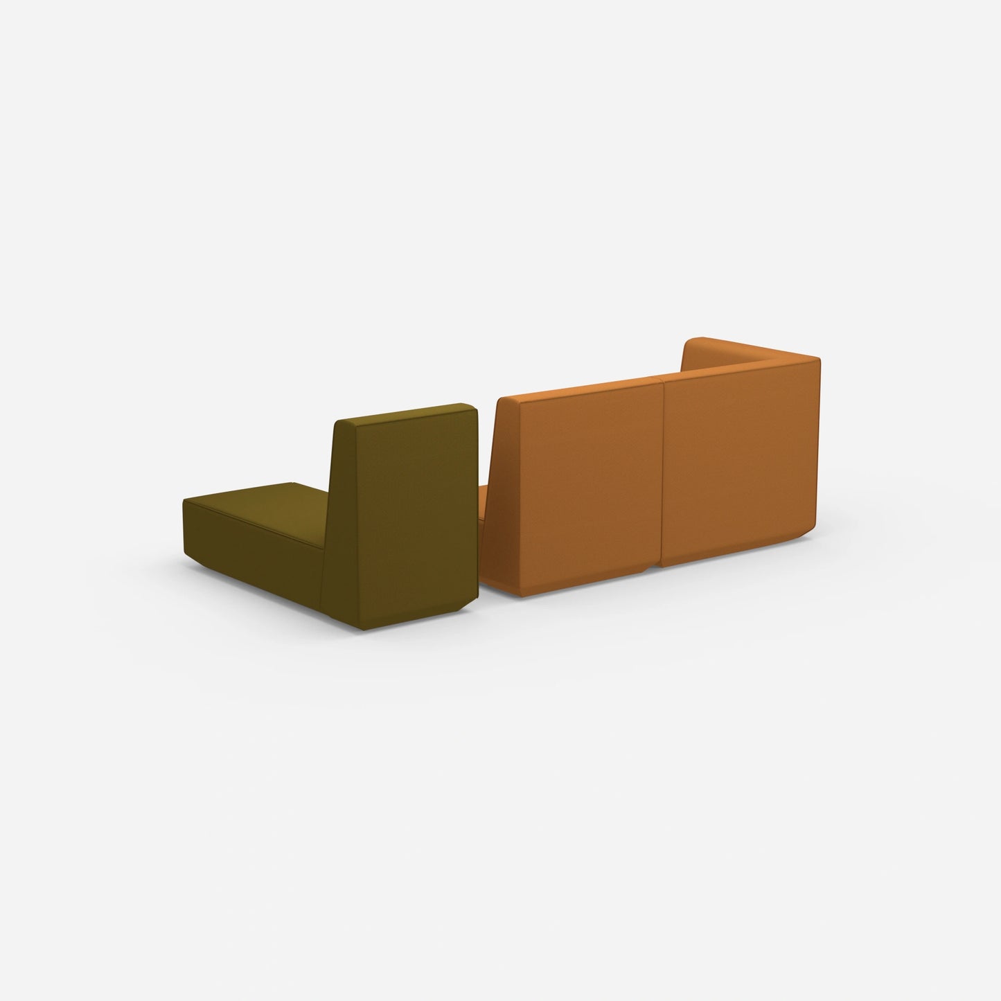Modulares 2er Sofa mit Recamiere von hinten