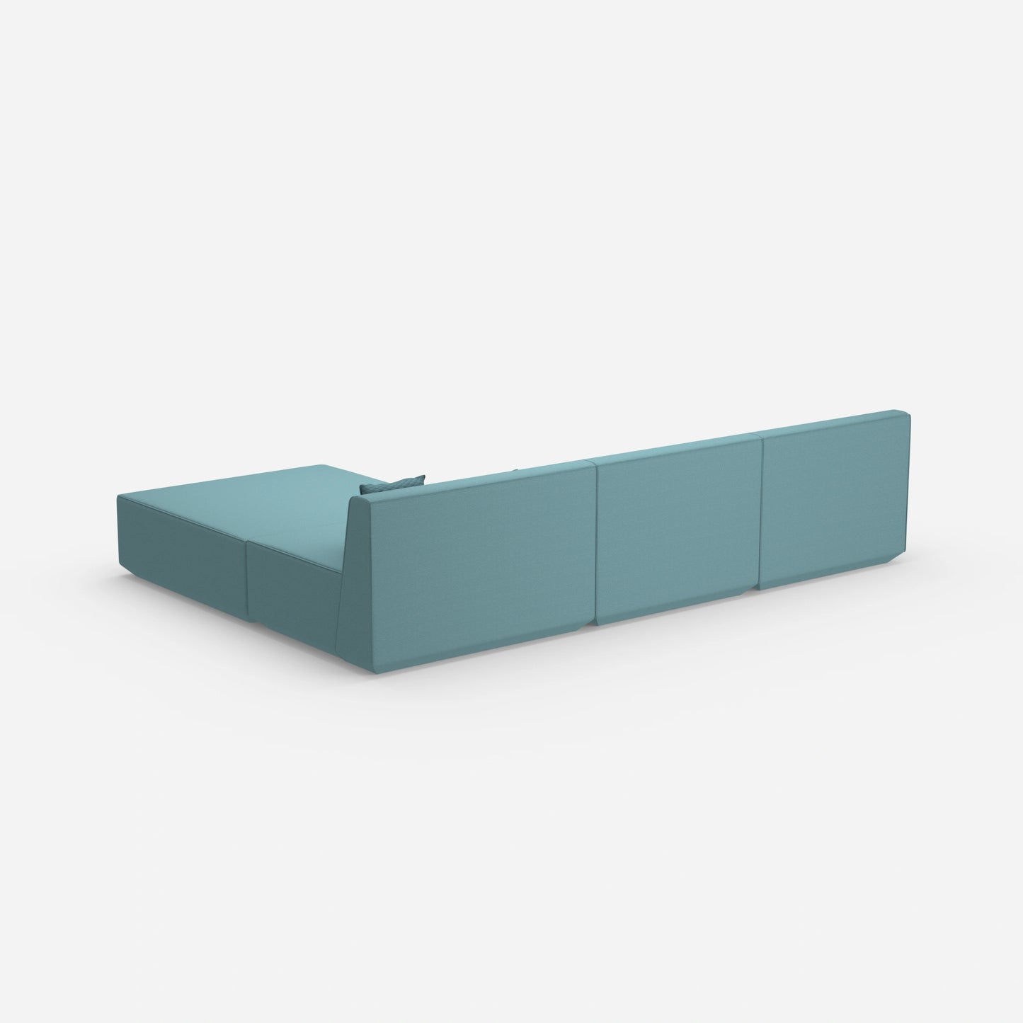 Canapé d'angle modulaire bleu de derrière