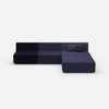 Canapé d'angle modulaire bleu de face