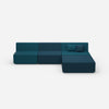 Canapé d'angle modulaire bleu de face