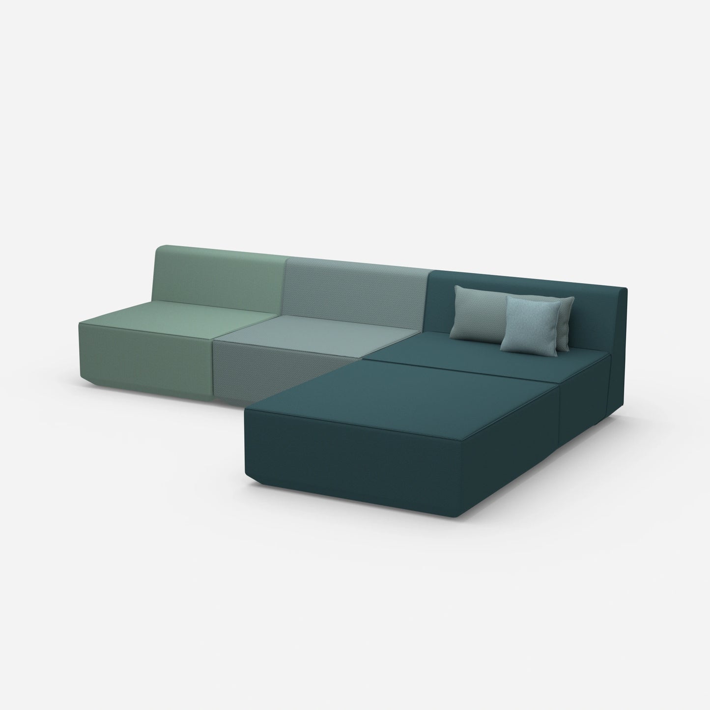 Canapé d'angle modulaire bleu de côté