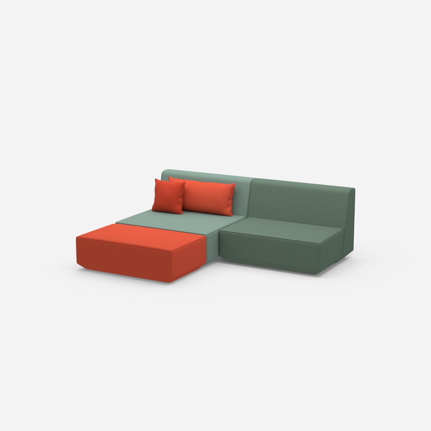 Modulares Ecksofa ohne Armlehne von der Seite