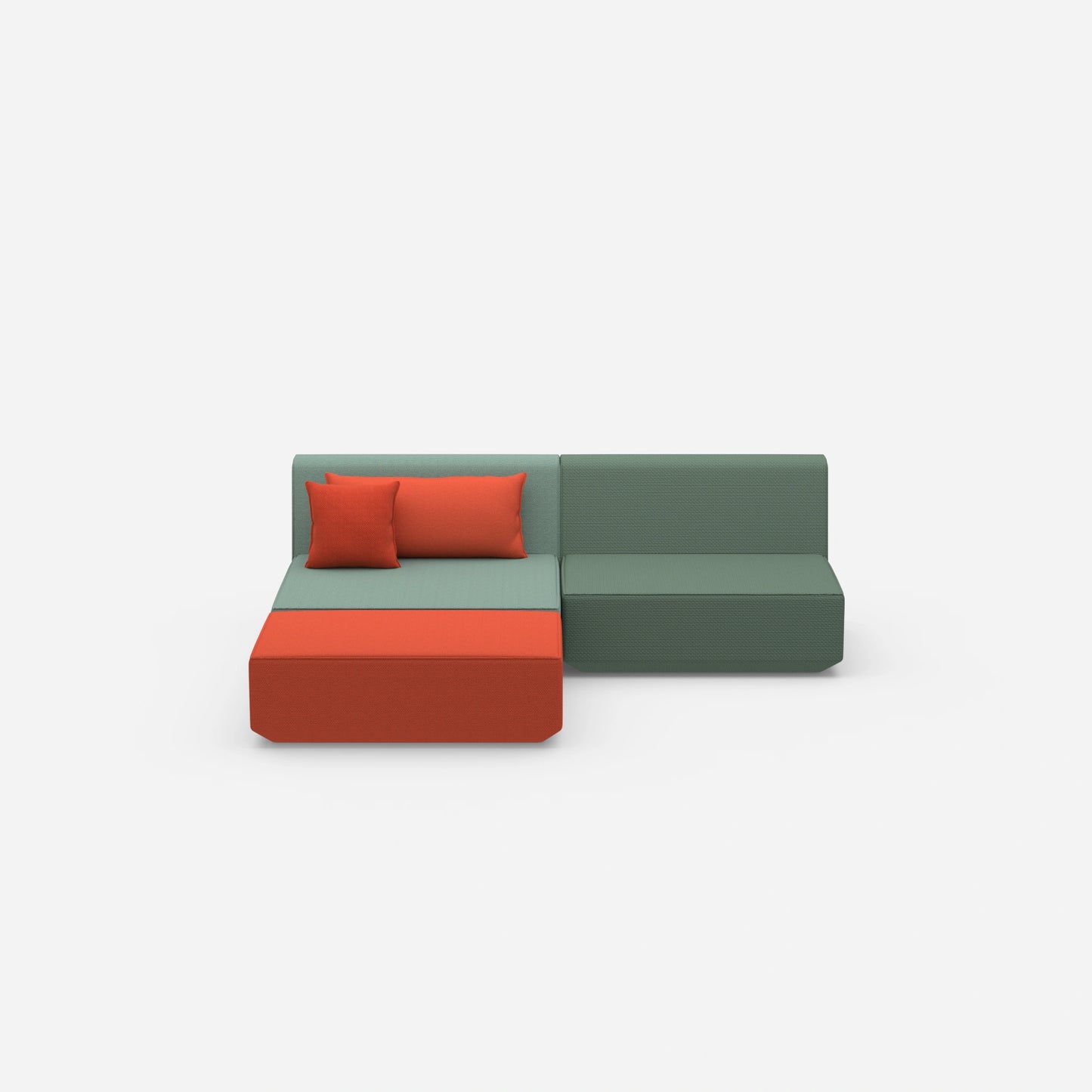 Modulares Ecksofa ohne Armlehne von vorne