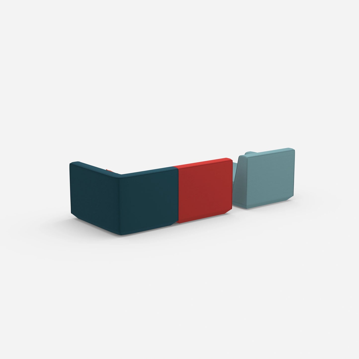Modular sofa for 2 with ottoman from behind