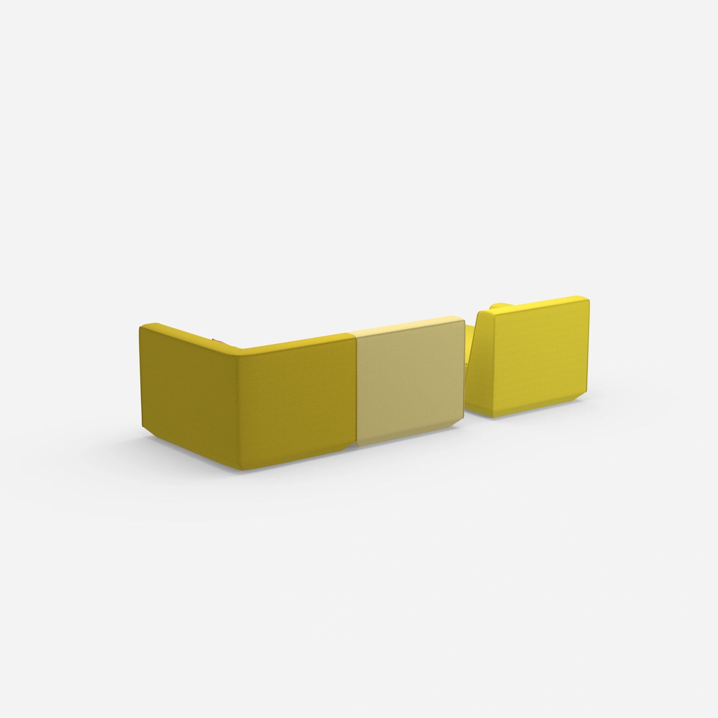 Modular sofa for 2 with ottoman from behind
