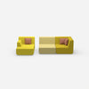 Modular sofa for 2 with ottoman from the front