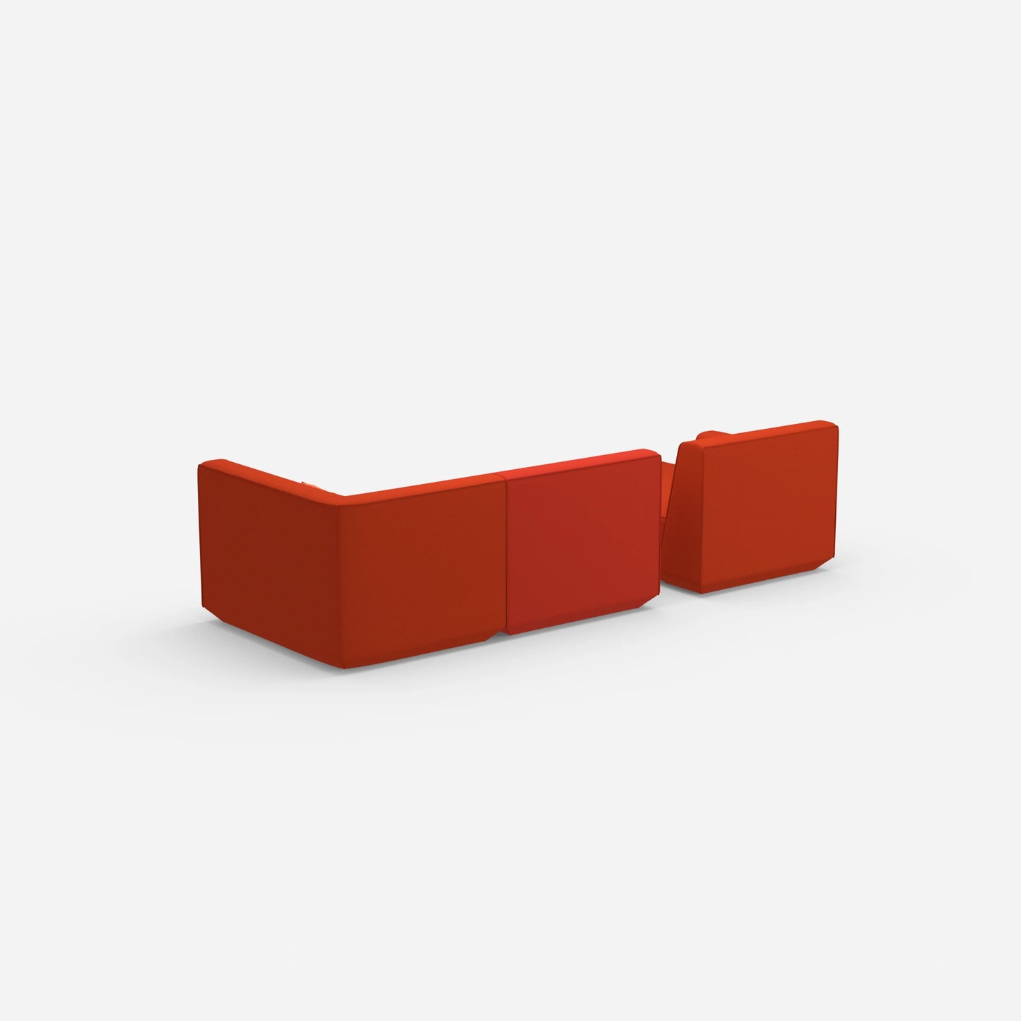 Modular sofa for 2 with ottoman from behind