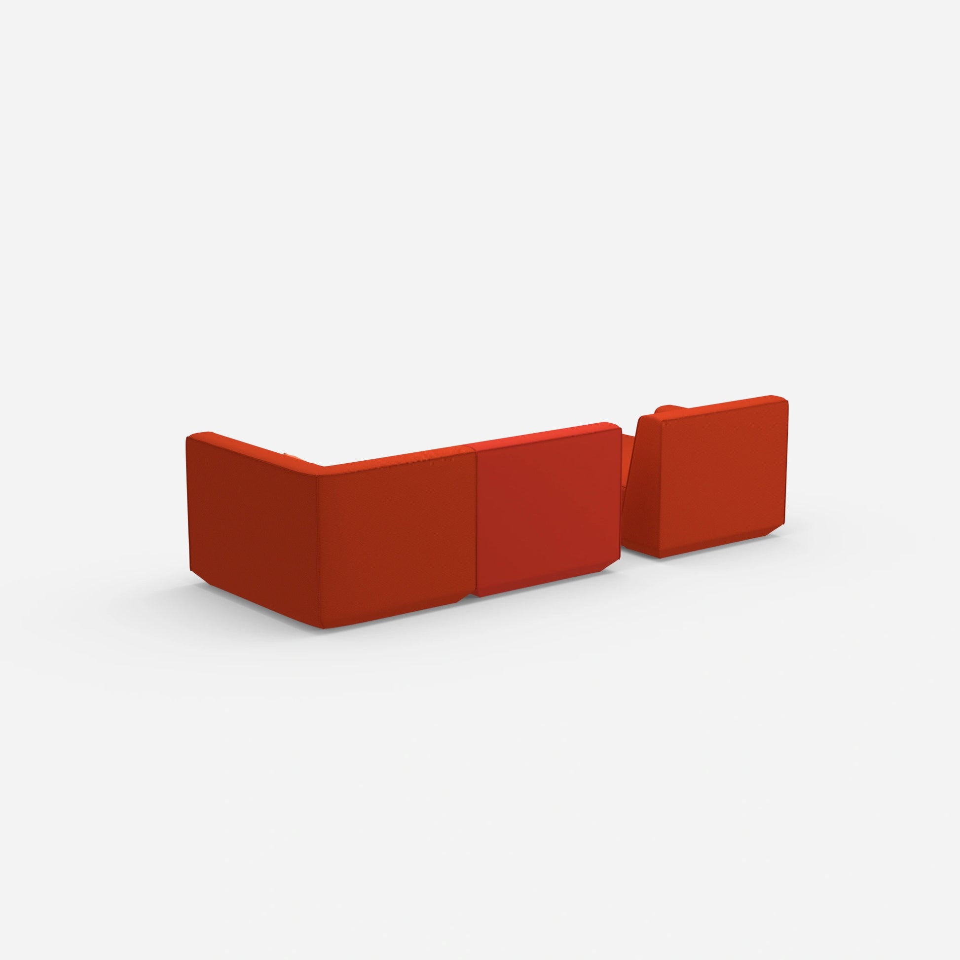 Modular sofa for 2 with ottoman from behind