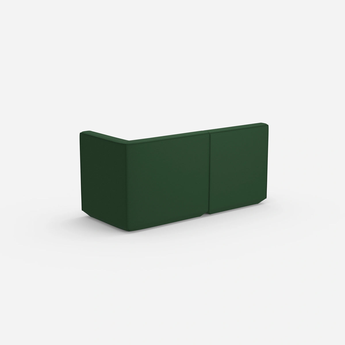 Modulares Sofa grün mit hohem Rücken von hinten