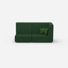 Modulares Sofa grün mit hohem Rücken von vorne