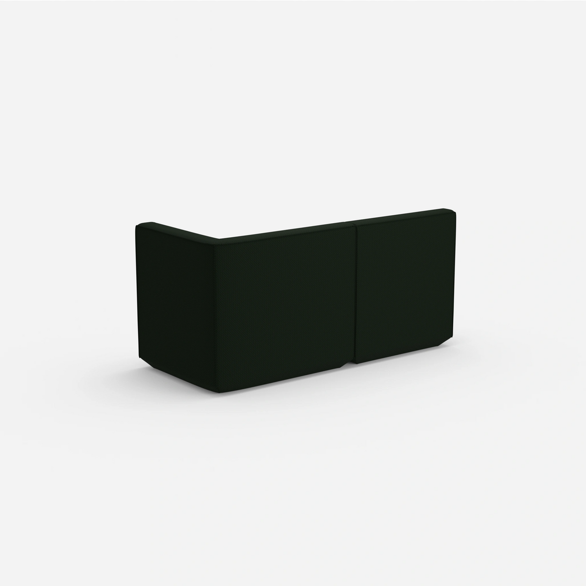 Modulares Sofa grün mit hohem Rücken von hinten