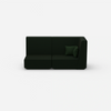 Modulares Sofa grün mit hohem Rücken von vorne