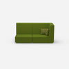 Modulares Sofa grün mit hohem Rücken von vorne