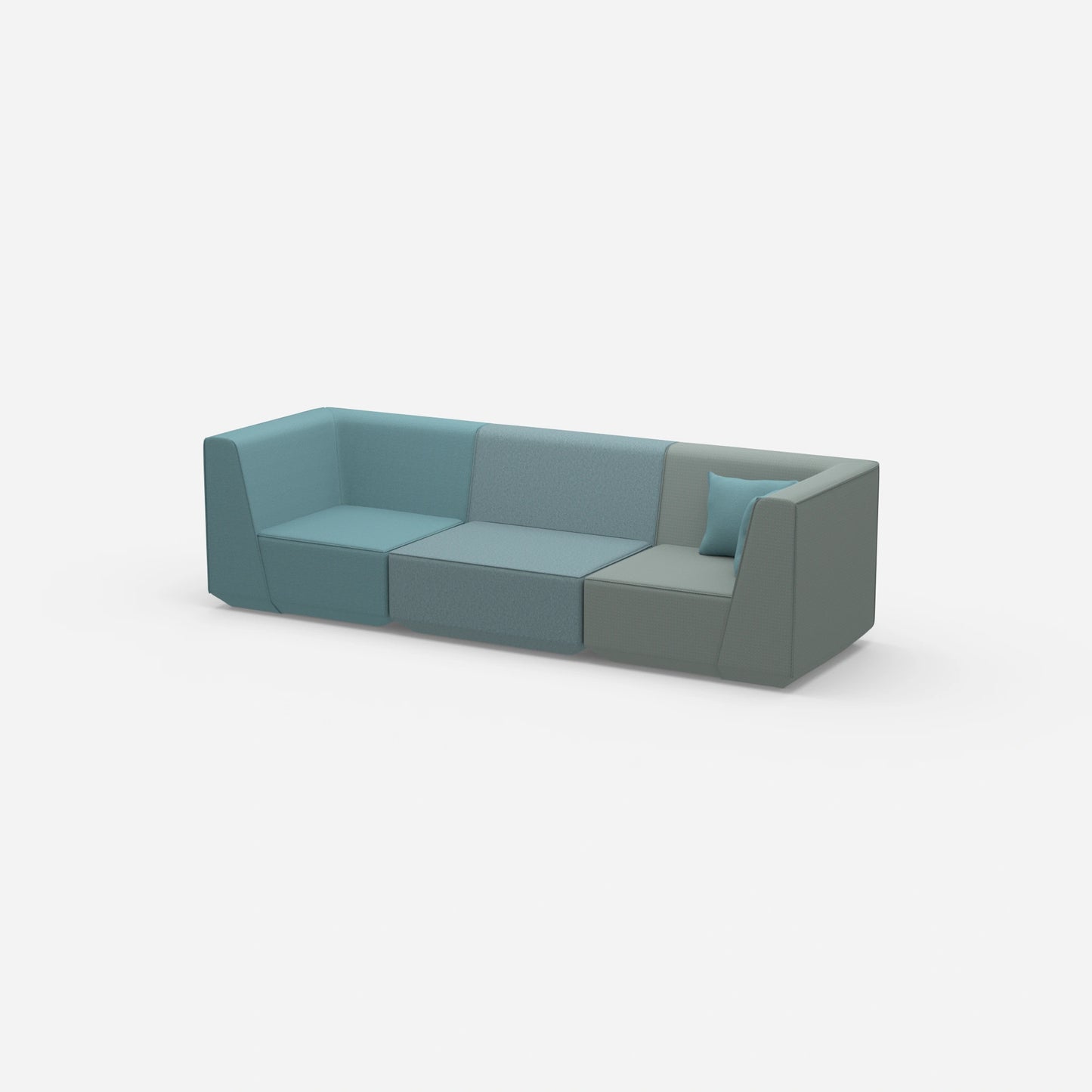 Modulares Sofa in Blau von der Seite