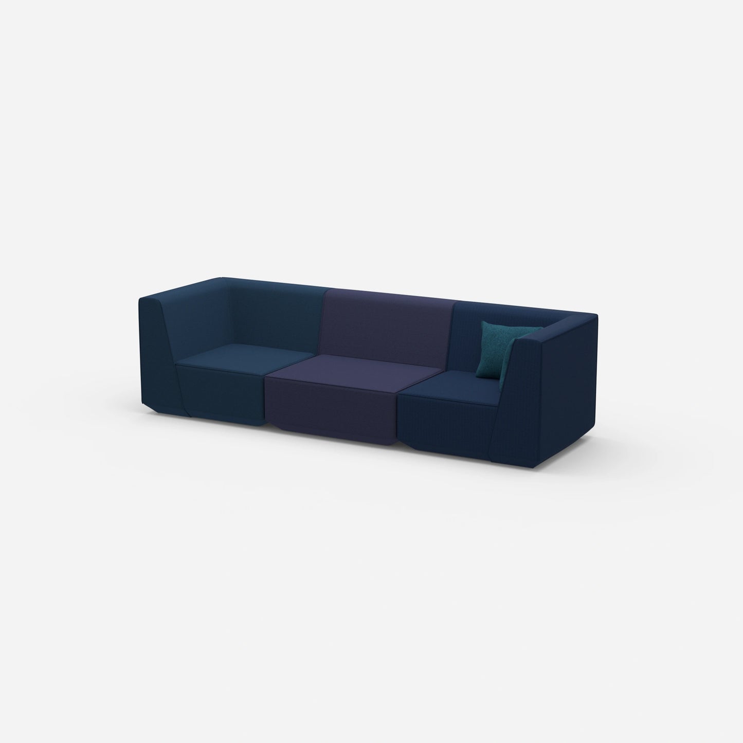 Modulares Sofa in Blau von der Seite