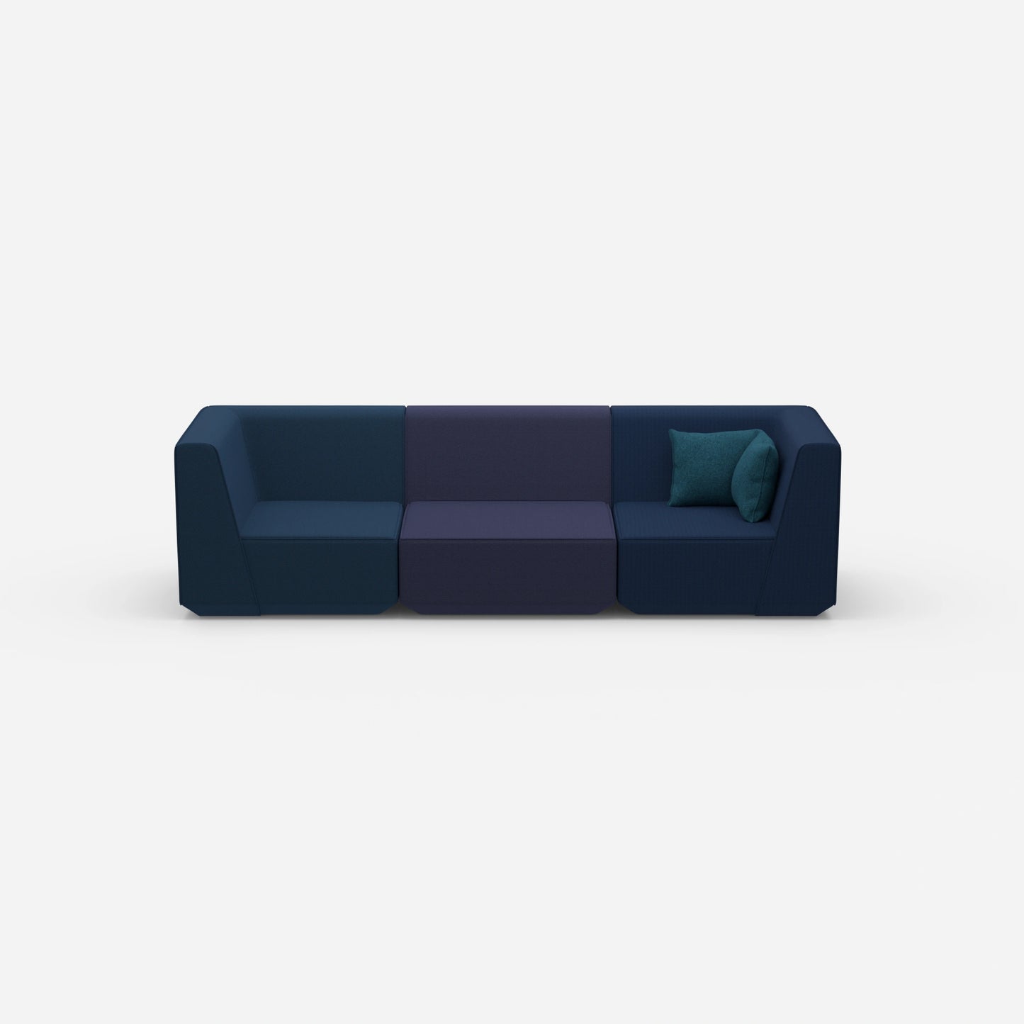 Modulares Sofa in Blau von vorne