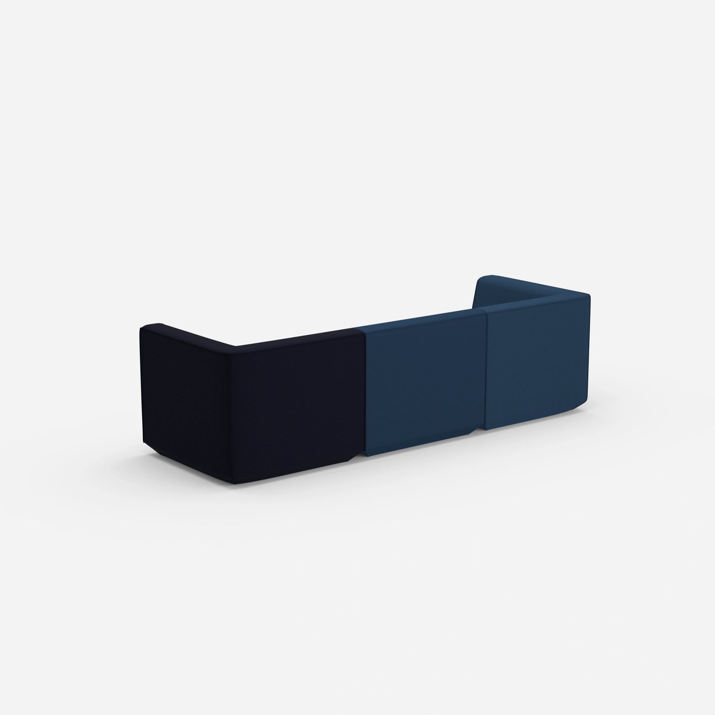Modulares Sofa in Blau von hinten