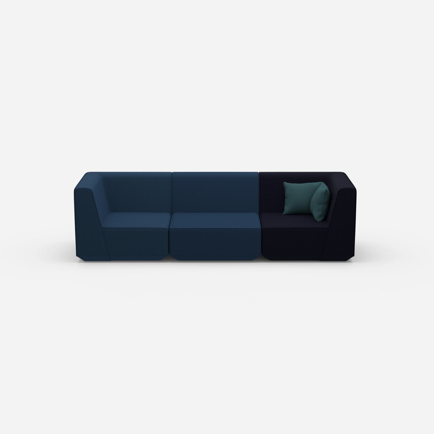 Modulares Sofa in Blau von vorne