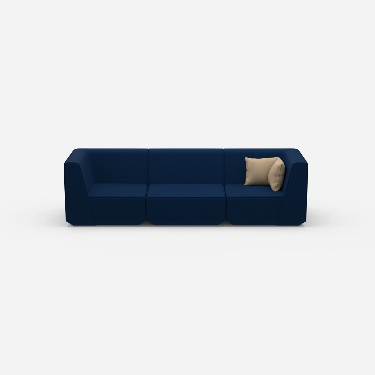 Modulares Sofa in Blau von vorne
