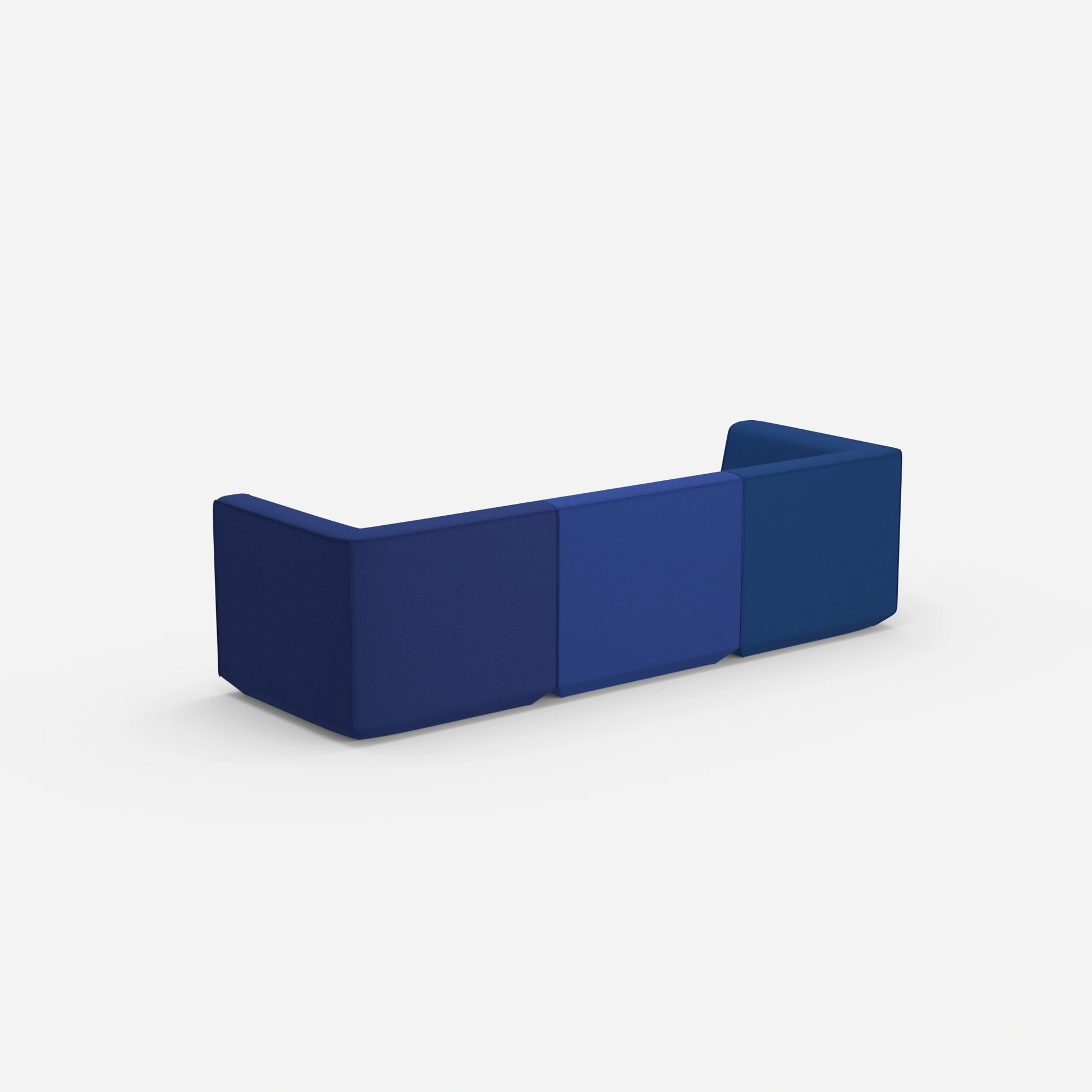 Modulares Sofa in Blau von hinten