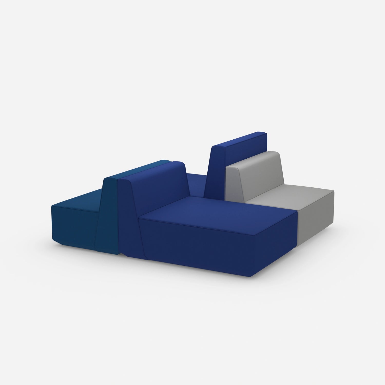 canapé modulable en bleu et gris de la page
