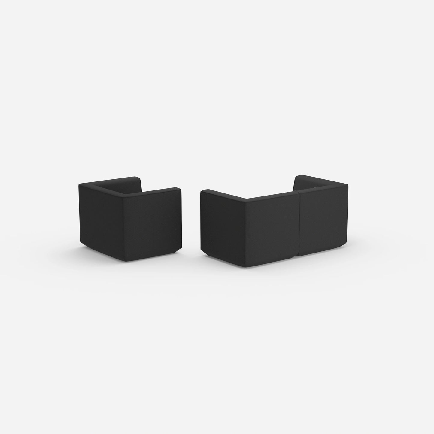Modulares Sofa mit Sessel von hinten