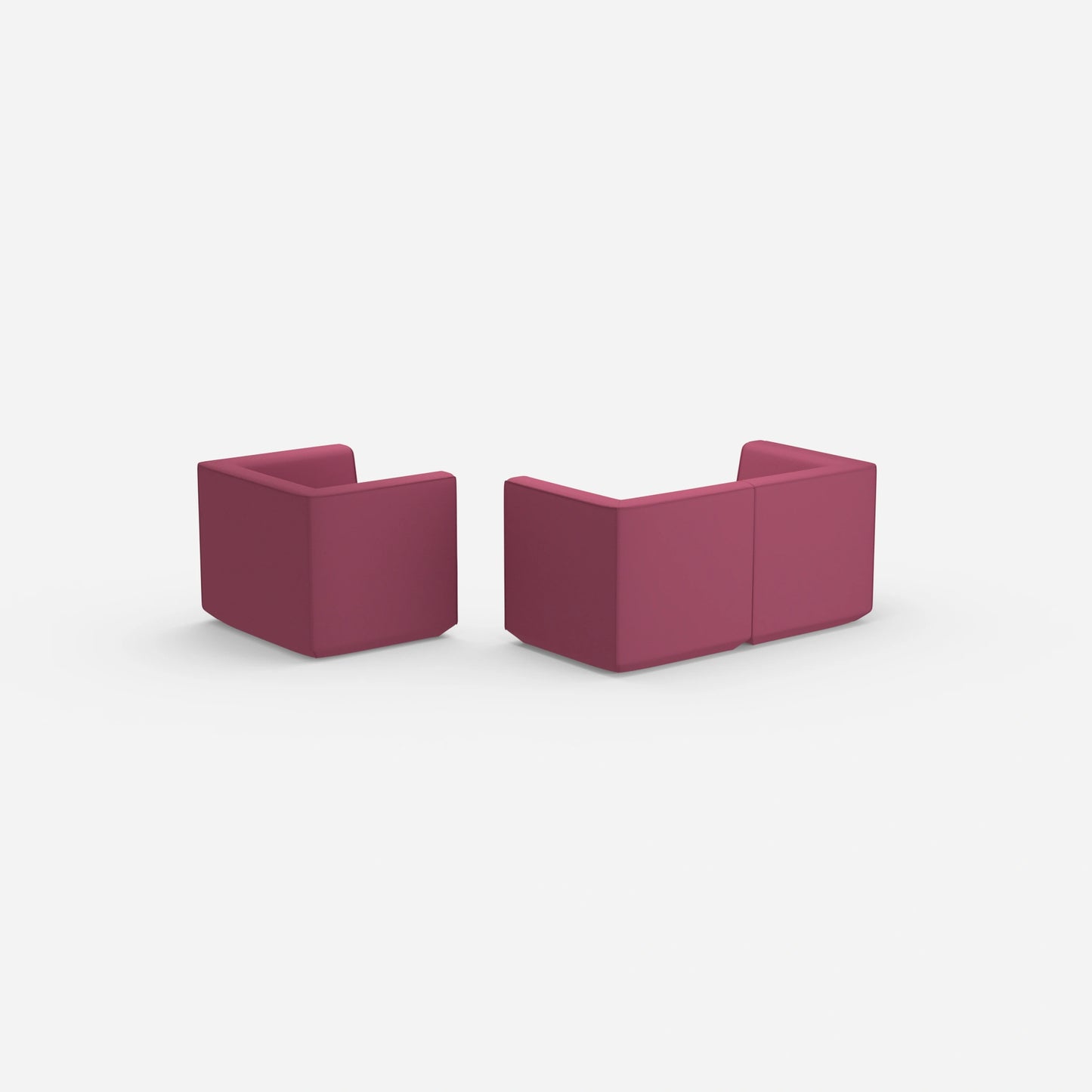 Modulares Sofa mit Sessel von hinten