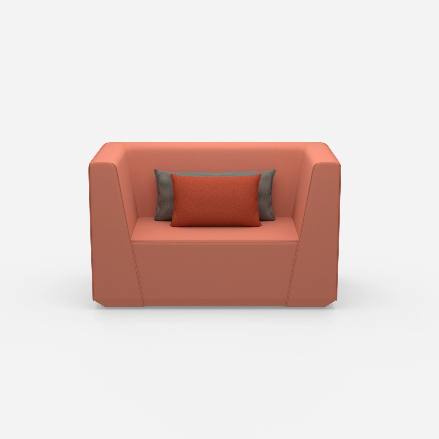 Fauteuil rembourré avec dossier haut vu de face