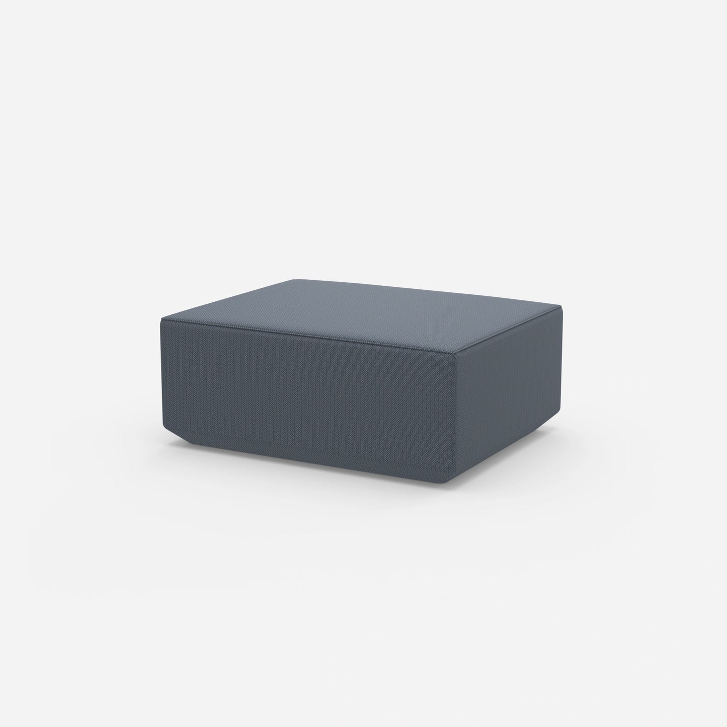 Pouf blau von der Seite