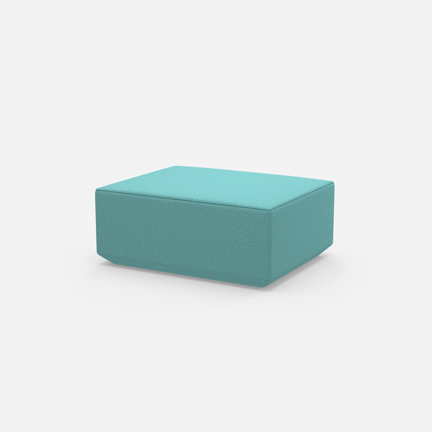 Pouf blau von der Seite