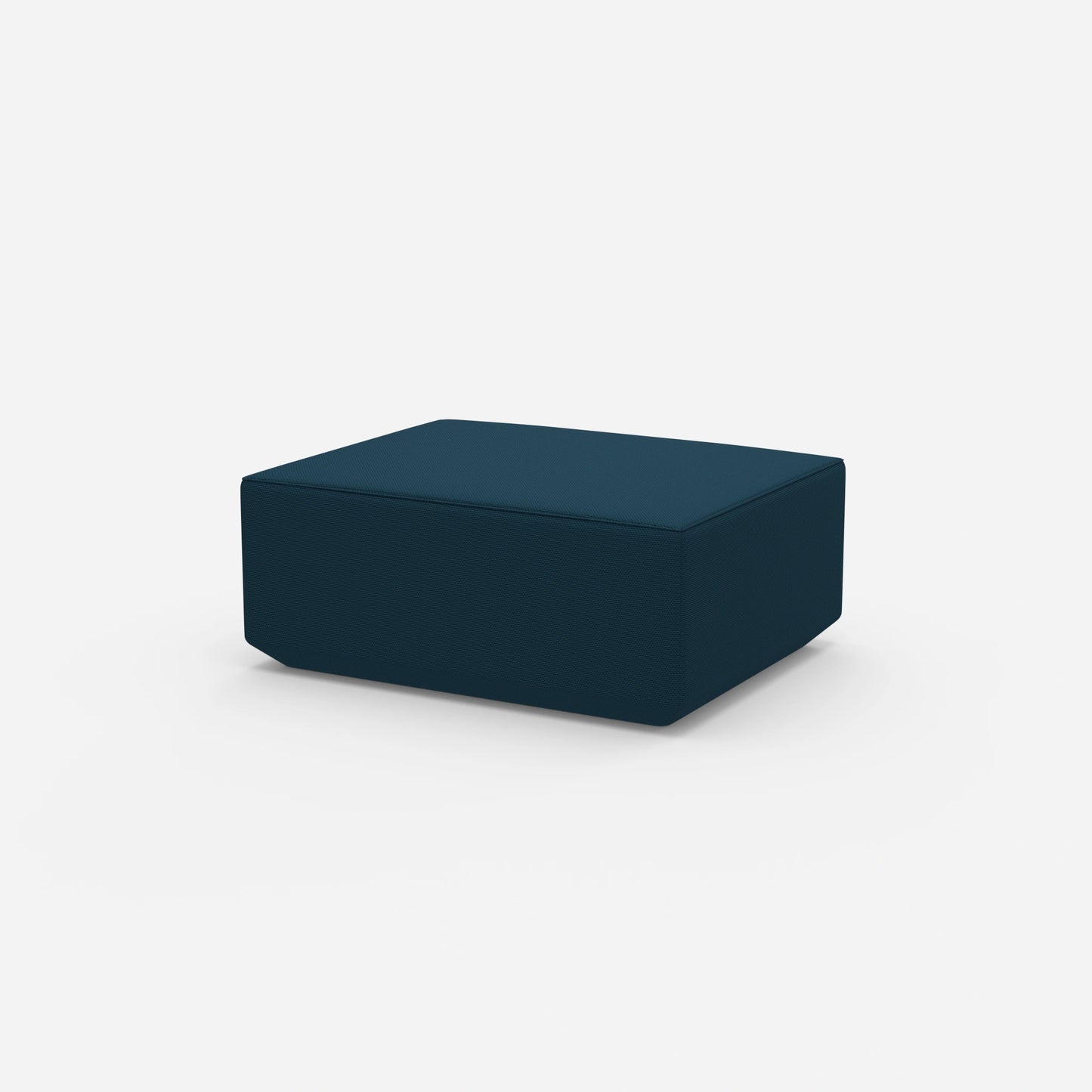 Pouf blau von der Seite