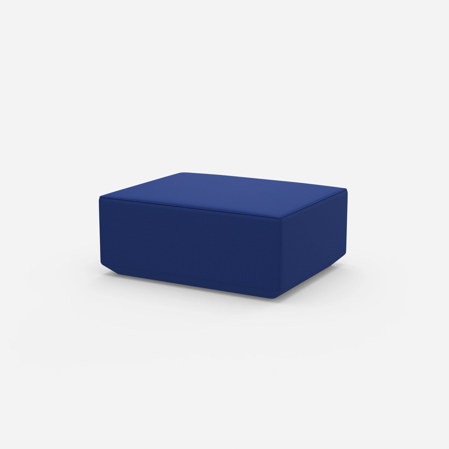 Pouf blau von der Seite
