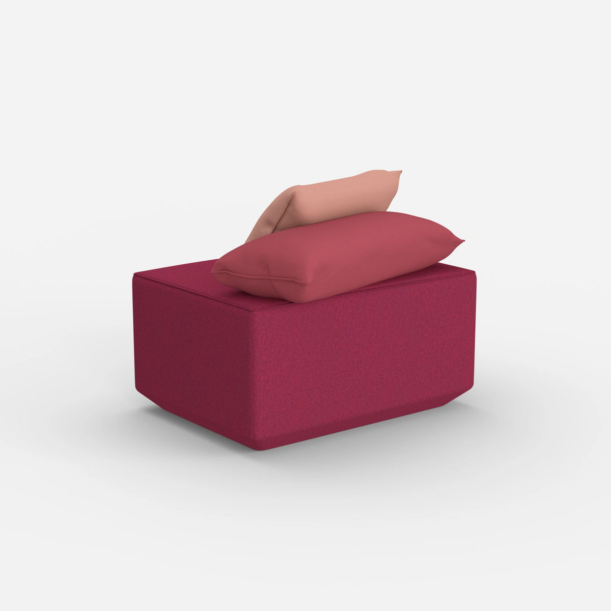 Pouf in Rosa von hinten