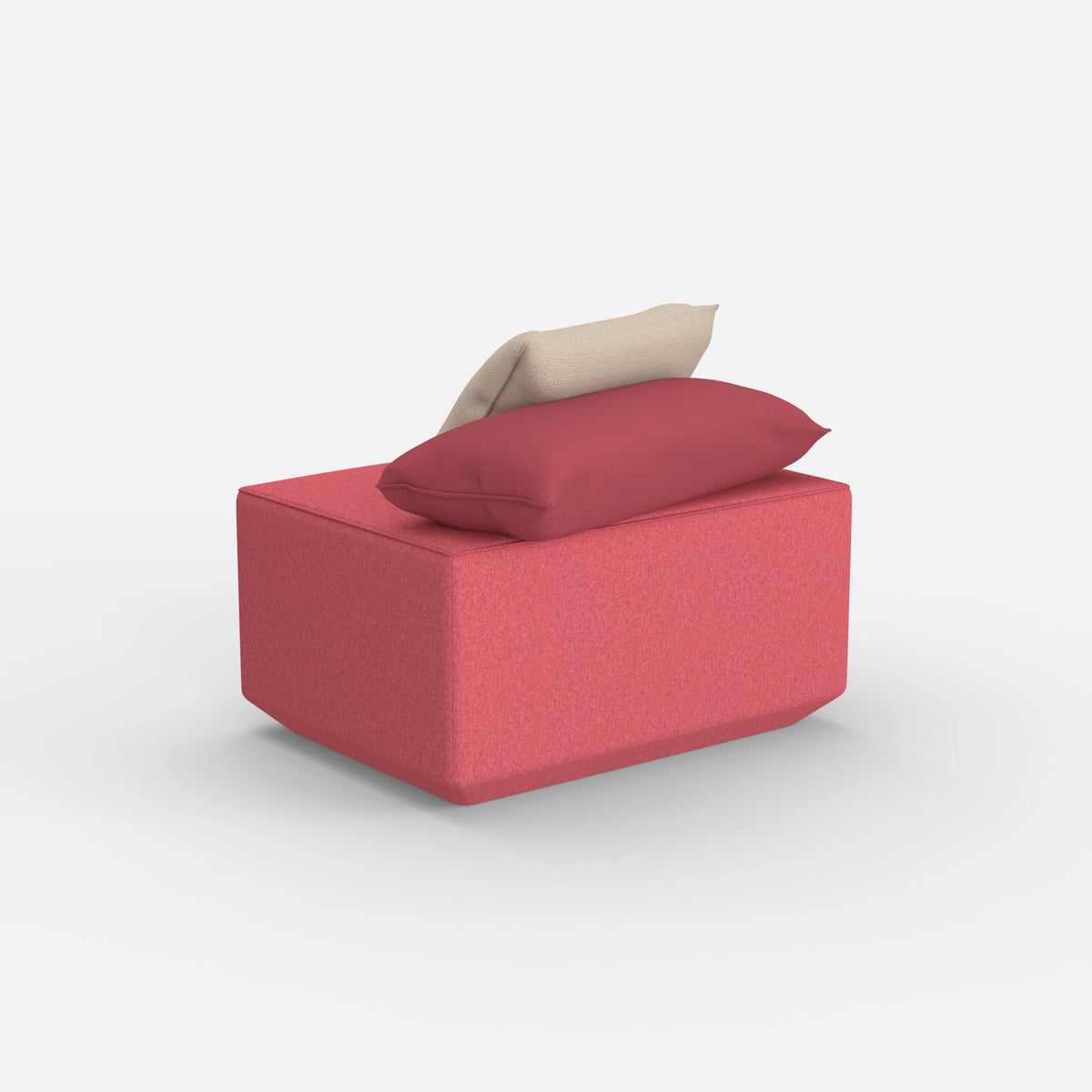 Pouf in Rosa von hinten