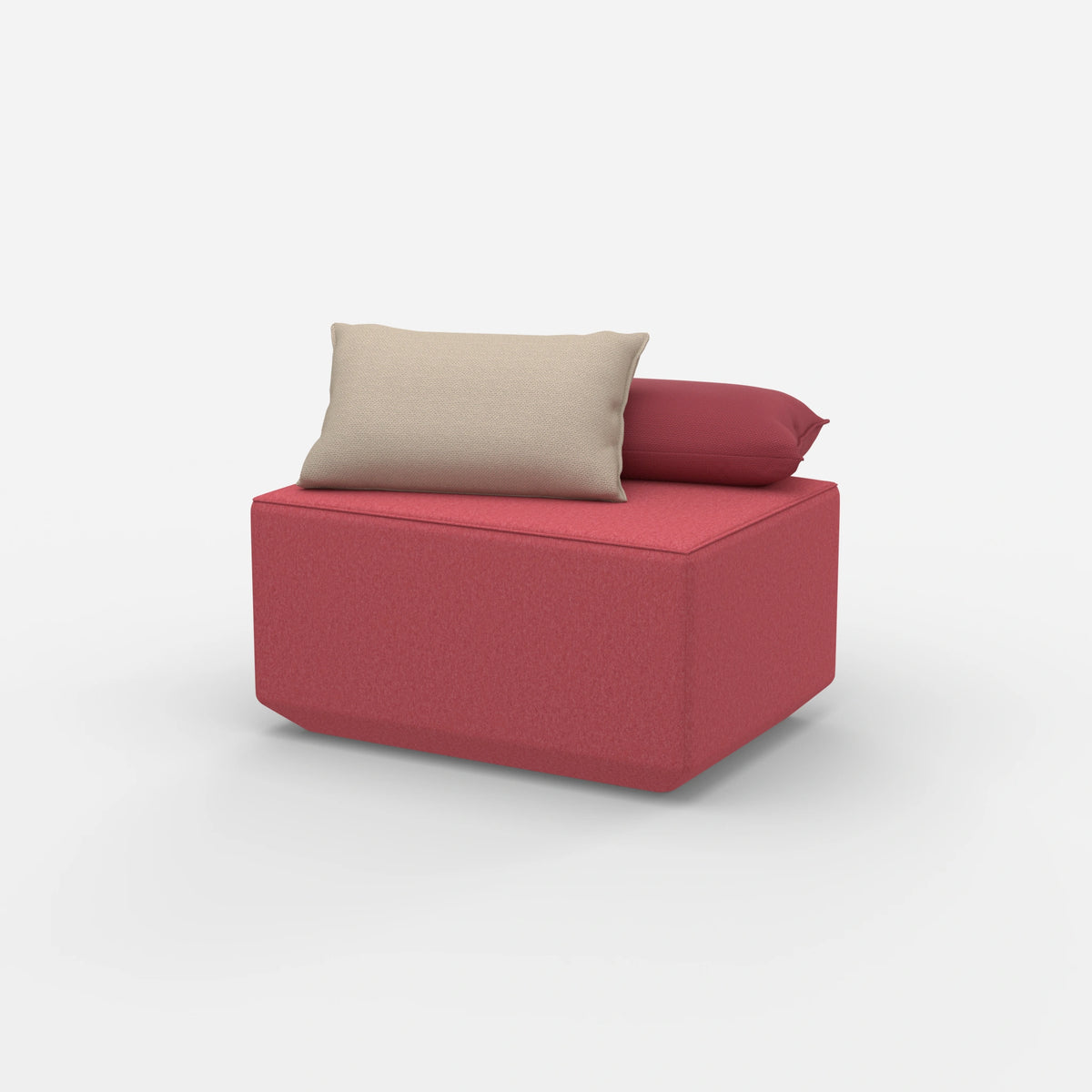 Pouf in Rosa von der Seite
