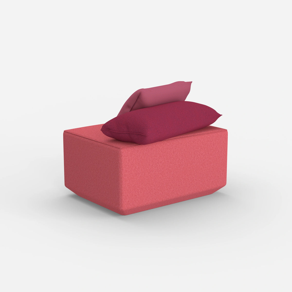 Pouf in Rosa von hinten