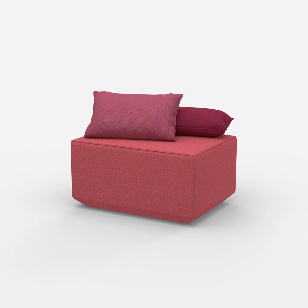Pouf in Rosa von der Seite