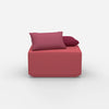 Pouf in Rosa von vorne