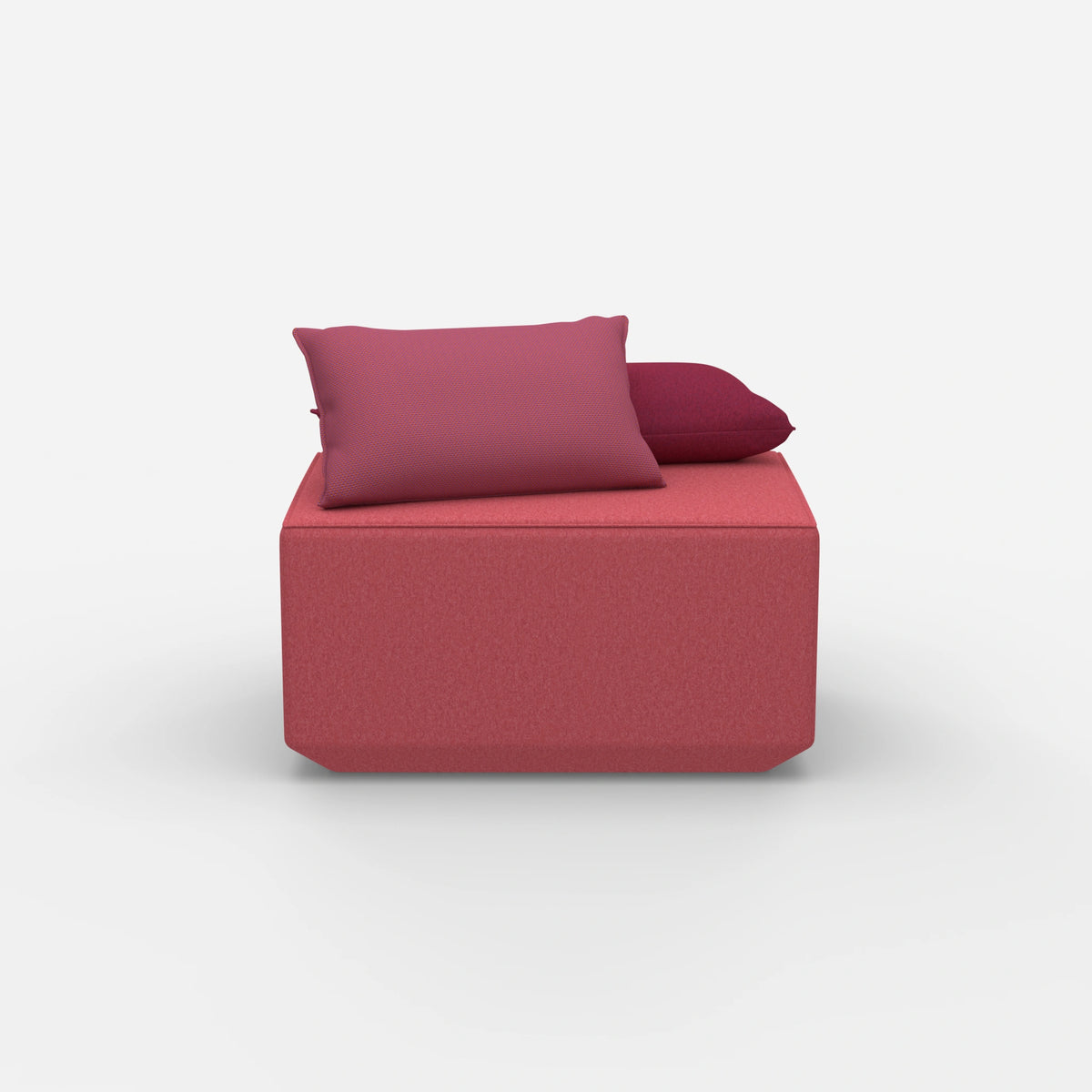Pouf in Rosa von vorne